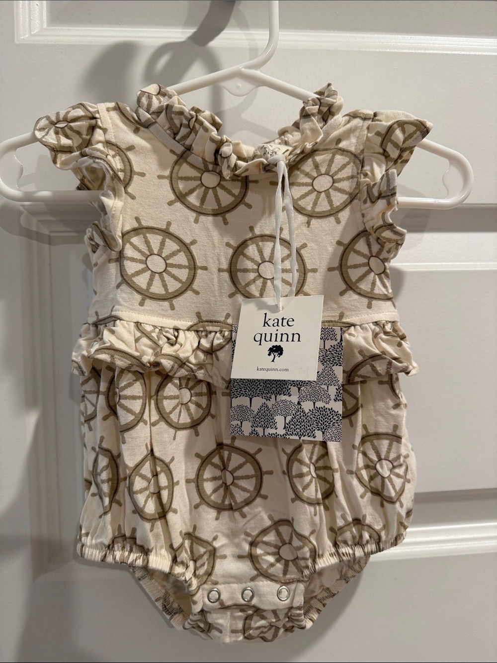 Kate Quinn Sleeveless Little Ruffle Bubble Romper- Helm